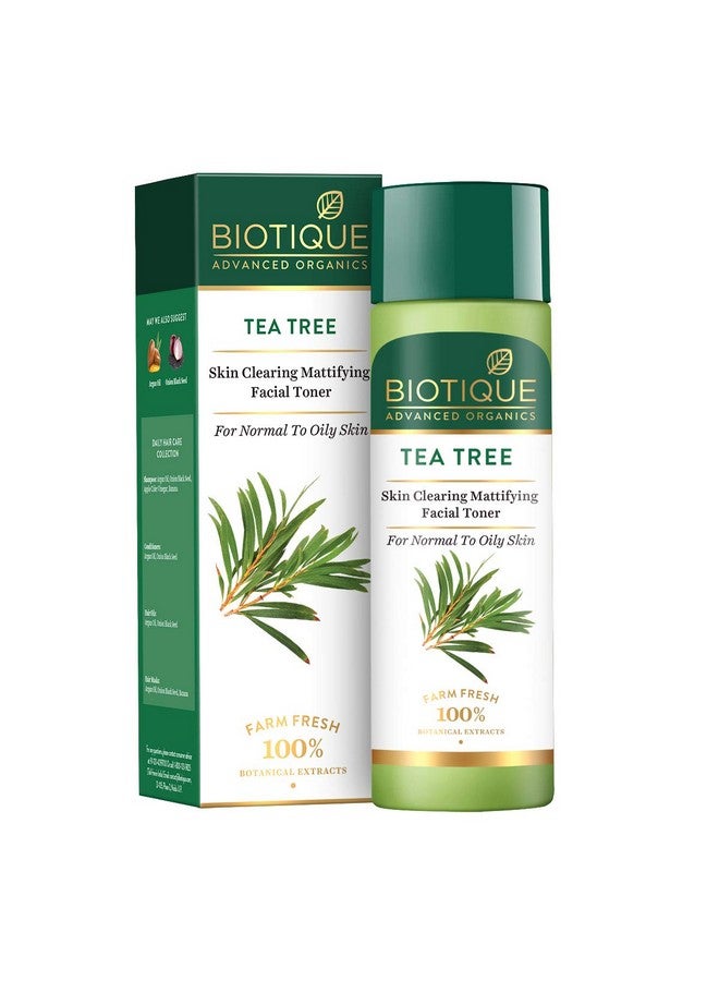 Biotique Tea Tree Skin Clearing Mattifying Facial Liquid Toner for Normal to Oily Skin Face Toner, 120ml | Treats Acne & Pimples, Tightens Pores - Image 1