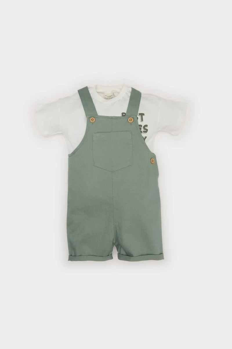 ديفاكتو Baby Boy Slogan Printed Short Sleeve 2 Piece Set