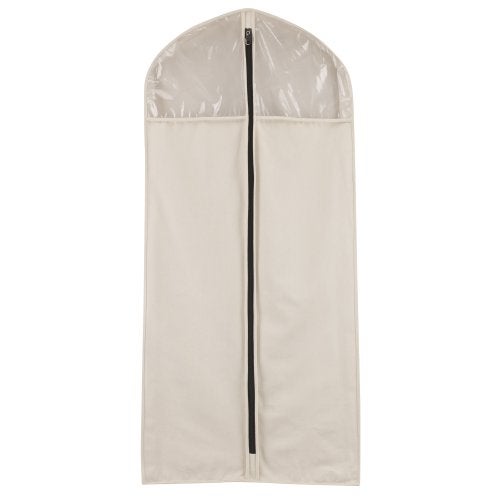 Household Essentials 3392-1 Cedarline Collection Hanging Garment Bag | Dress and Suit Protector | Natural Cotton Canvas,Off-White - Image 1
