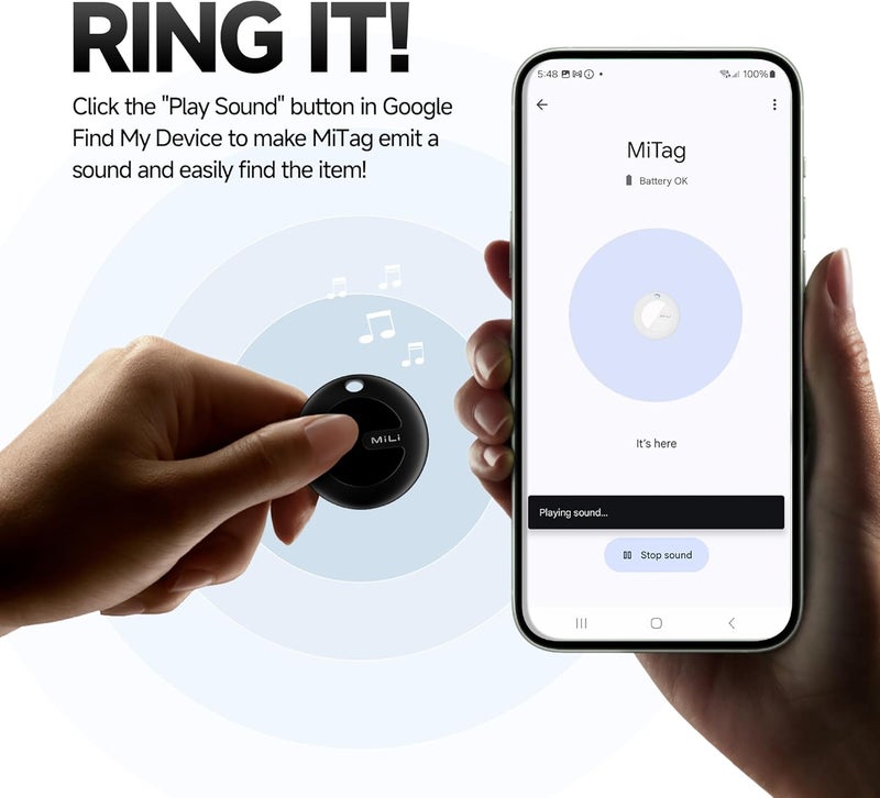 ميلى MiTag، جهاز تتبع عبر البلوتوث لأندرويد، يعمل مع خدمة Google Find Hub (Find My Device)، علامة تتبع ذكية، أداة للعثور على الأشياء مثل المفاتيح والمحافظ والأمتعة والحيوانات الأليفة والحقائب، مقاوم للماء (معيار IP67)، (عبوة واحدة). - Image 4