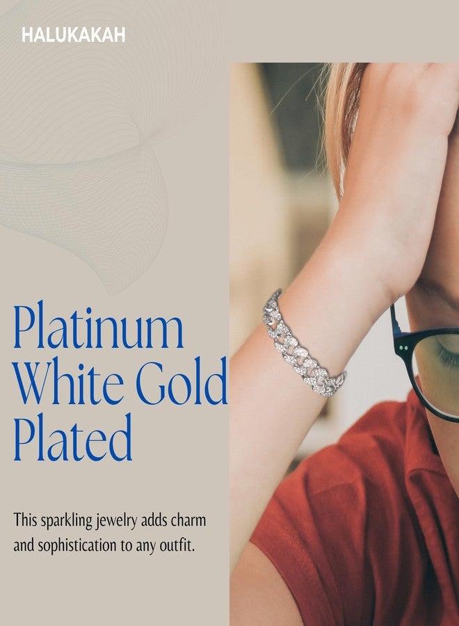 Halukakah Cuban Link Chain for Kids Boys Teenager Iced Out,Gold Chain Miami Bracelet 7" in Platinum White Gold Plated,Hand Set Lab Diamonds,Fits Ages 8-16 Y/O. with Giftbox,Gift for Son Grandson - Image 2