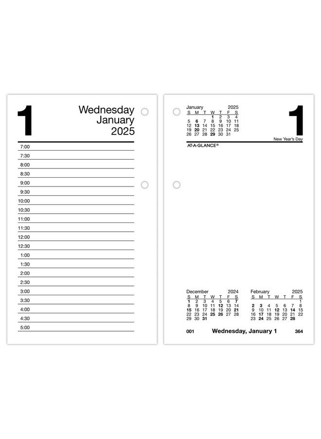 AT-A-GLANCE AT-A-GLANCE 2025 Desk Calendar Refill, Daily, 3-1/2" x 6", Standard, Loose-Leaf (E7175025)  - Image 1