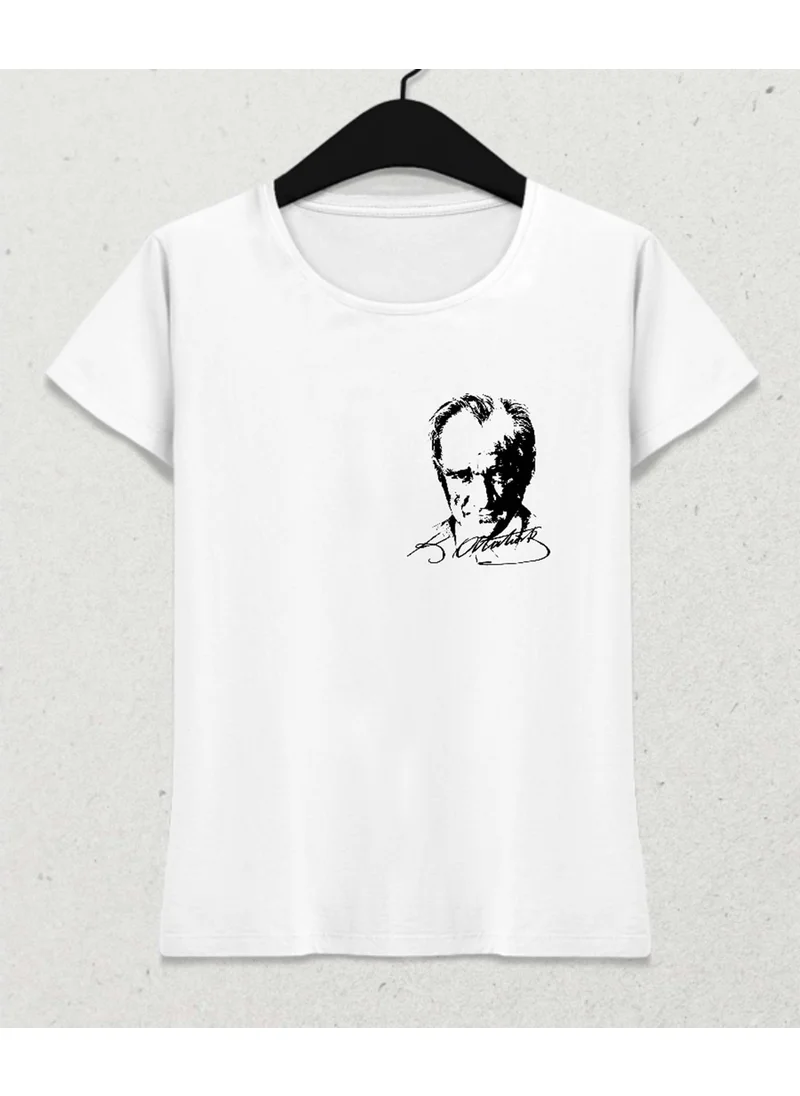 Hena Atatürk Special Design Front and Back Printed White T-Shirt (Size Xl)