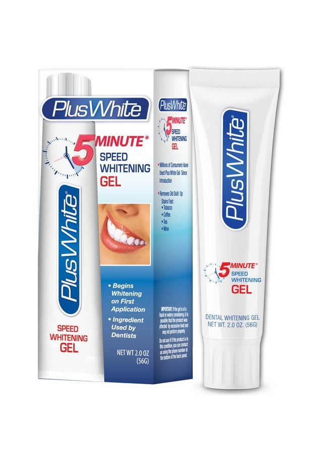 Plus White - Speed Whitening Gel 5 Minute Results Professional At Home Teeth Whitening W/Dentist Approved Ingredient & Tooth Stain Remover (2 Oz) - Image 1
