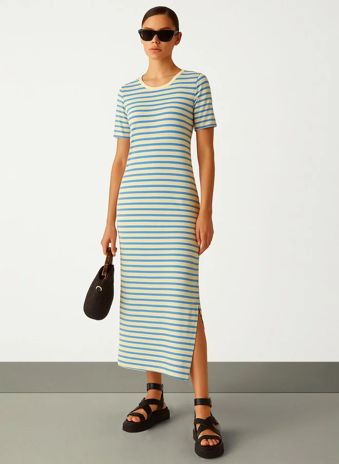 SASSAFRAS Striped T-Shirt Maxi Dress for Women