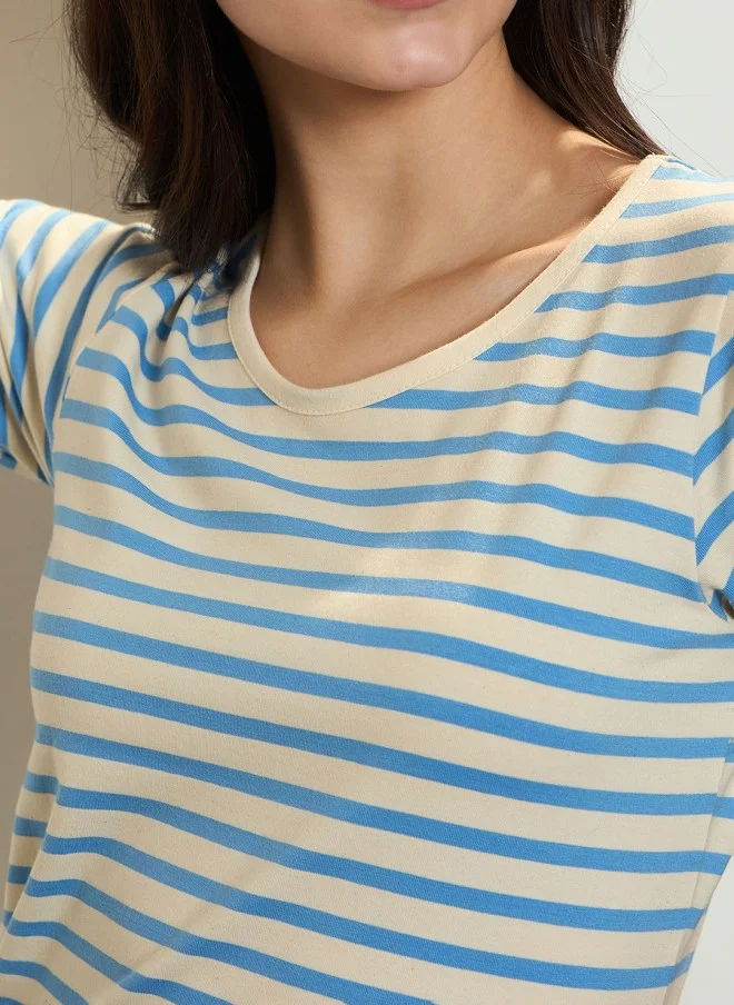 SASSAFRAS Striped T-Shirt Maxi Dress for Women