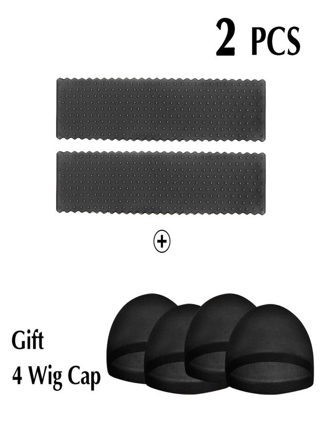 Yuest 2 Pcs Wig Grip Cap for Glueless,Silicone Headband for Women Lace Front,Non Slip Wig Gripper Headband (Black) - Image 2
