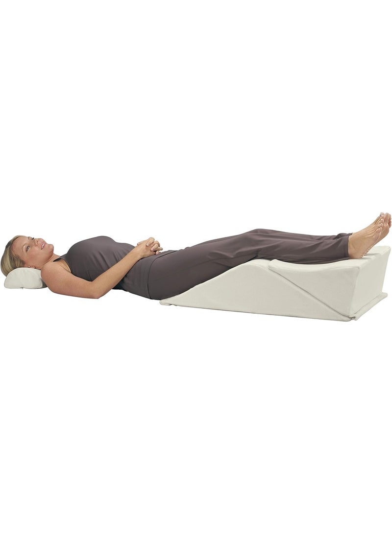 كونتور نظام Contour BackMax لدعم أسفل الظهر والعمود الفقري - وسائد إسفينية متعددة الأوضاع للسرير تتيح رفع الظهر والساقين والركبتين لتعزيز النوم والتعافي، مع توفير راحة طبية تحاكي وضعية "انعدام الجاذبية" - تتضمن وسادة إضافية نصف أسطوانية لدعم الرقبة. - Image 4