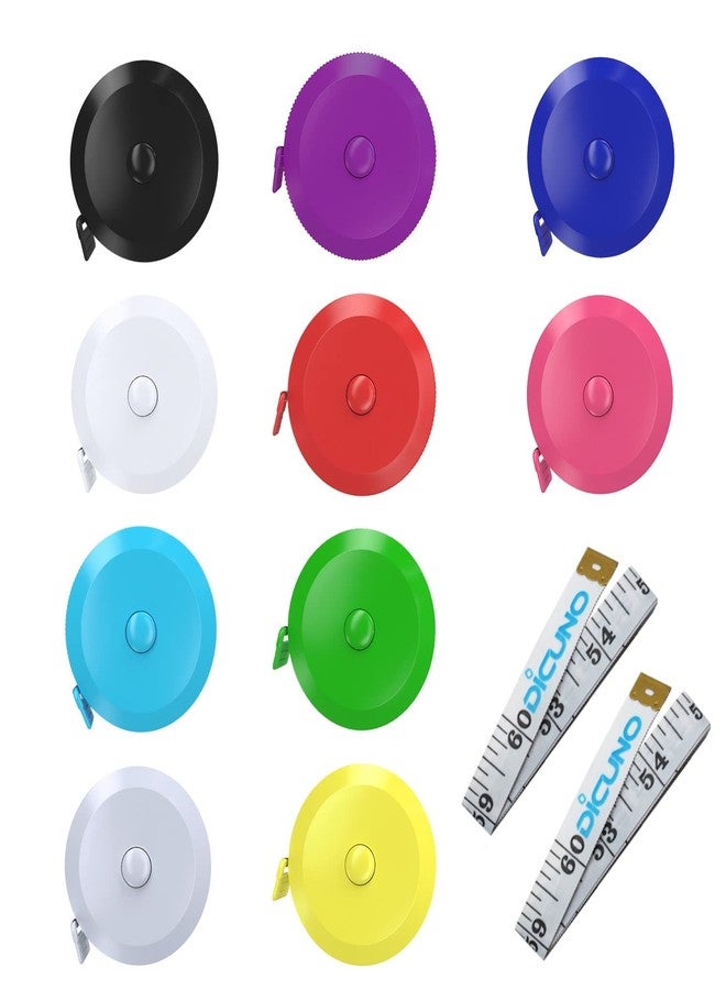 DiCUNO 60-Inch 1.5 Meter Soft and Retractable Tape Body Tailor Sewing Craft Cloth Dieting Measuring Tape (10 Colors Package) - Image 1