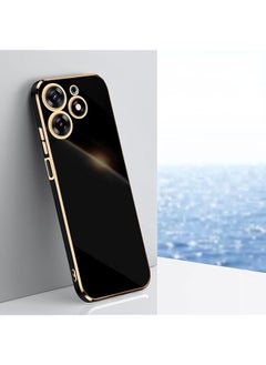 Electroplating Straight Edge Soft Shell Compatible With Tecno Spark 10 Pro 5G Anti Drop Anti Fall Phone Back Cover Protect Case Black