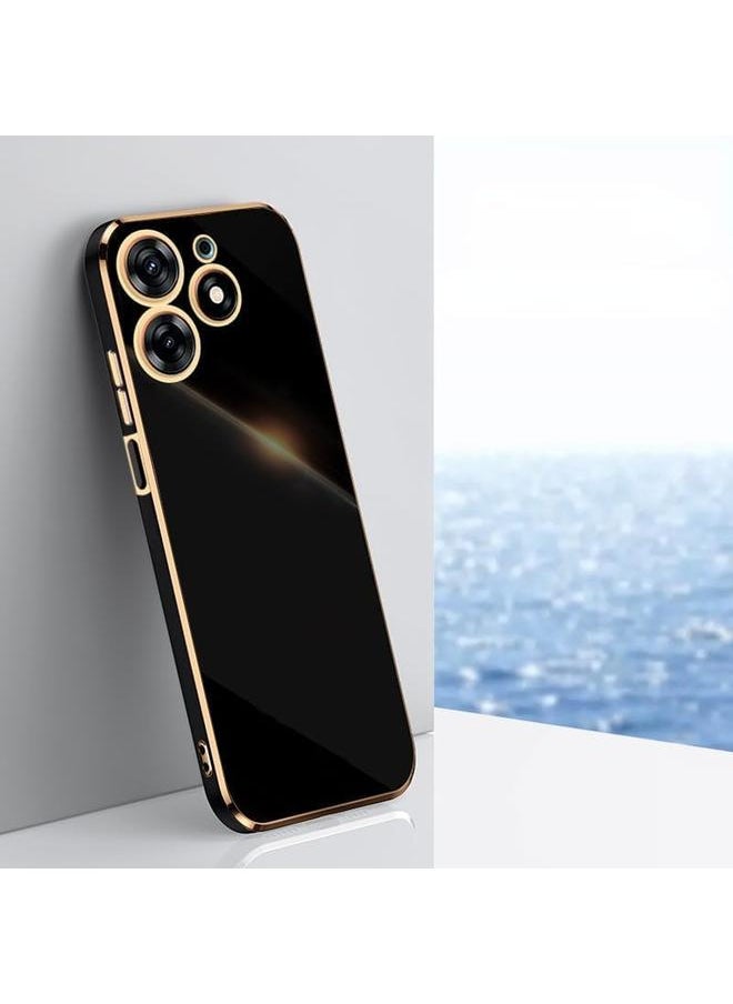 erorex - Electroplating Straight Edge Soft Shell Compatible With Tecno Spark 10 Pro 5G Anti Drop Anti Fall Phone Back Cover Protect Case Black - Image 1