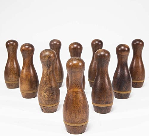 YDDS Shuffleboard Bowling Pin Set with 10 Pcs Premium Hardwood Bowling Pins Durabel Triangular Pinsetter Resin Bowling Ball and Carrying Bag, Fun for Shuffleboard Games - Image 5