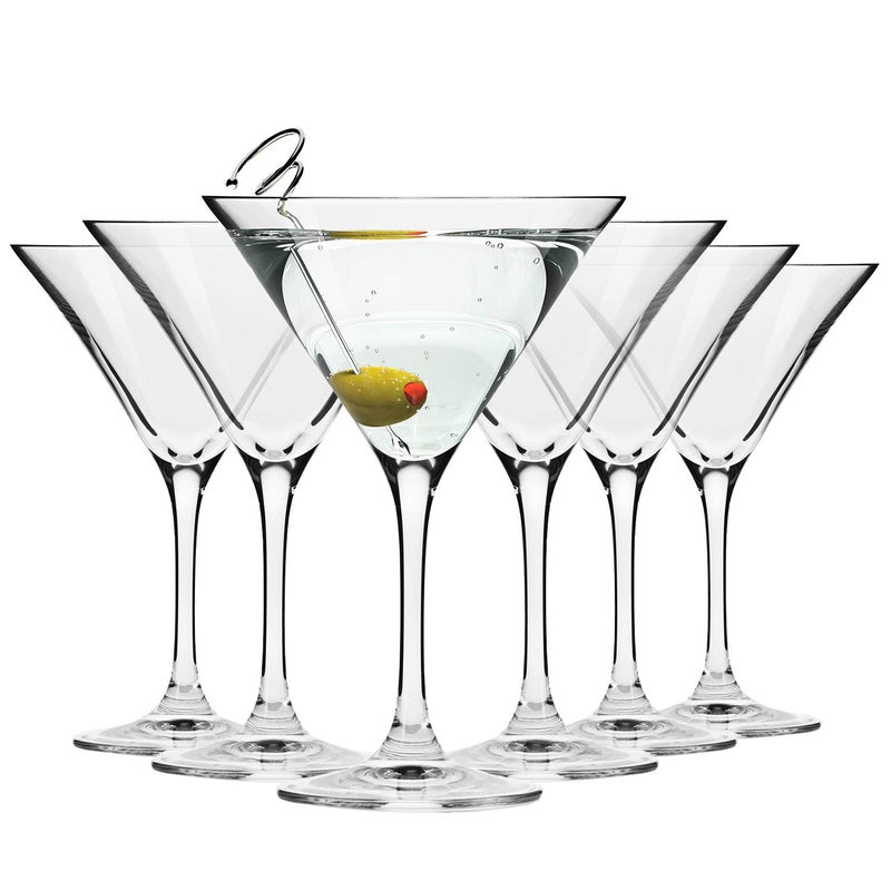 Krosno Krosno Martini Cocktail Glasses Set of 6 81 oz Avant Garde Collection Ideal for Cocktails Frozen Desserts Dishwasher Safe Made in Europe 