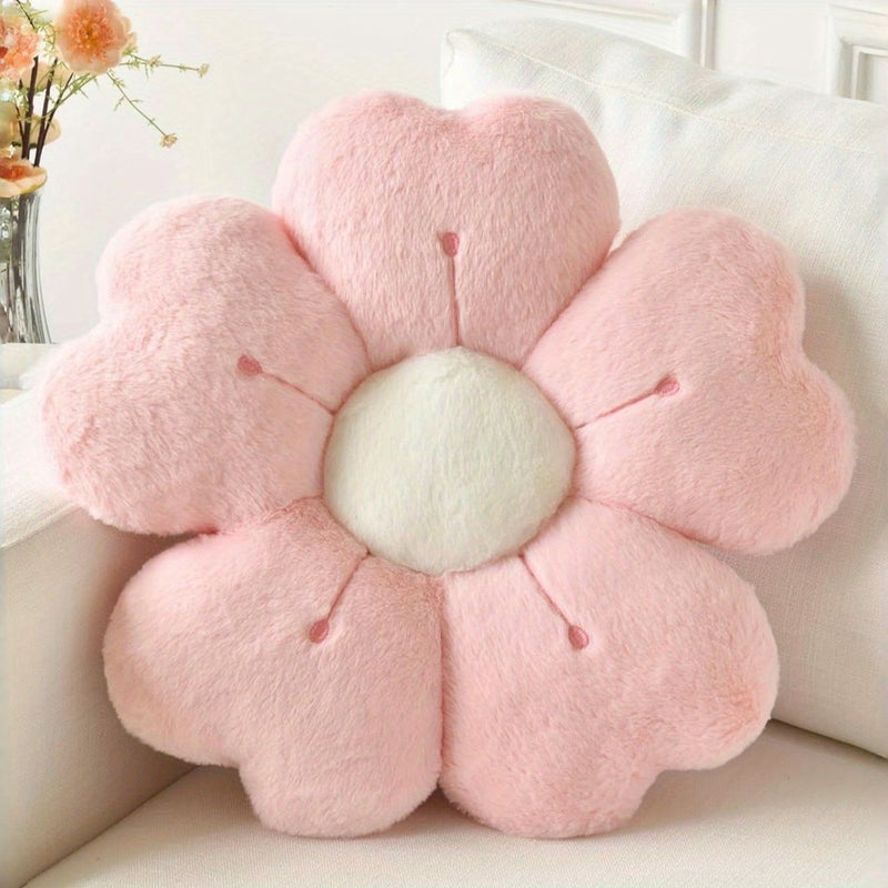 Pink Floral Daisy Plush Throw Pillow 50 Cm Soft Cozy Decorative Cushion for Bed Sofa - Image 3