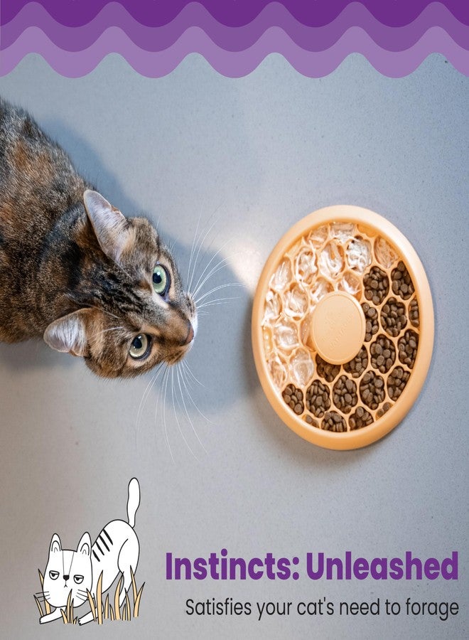 Catstages Cat Slow Feeder Bowl for Indoor Cats, Stimulating Treat Puzzle Toy, Dry or Wet Food, 1/2 Cup Capacity, One Size, Orange - Image 5