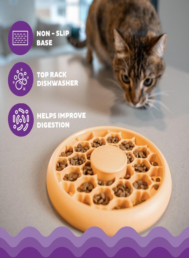 Catstages Cat Slow Feeder Bowl for Indoor Cats, Stimulating Treat Puzzle Toy, Dry or Wet Food, 1/2 Cup Capacity, One Size, Orange - Image 4