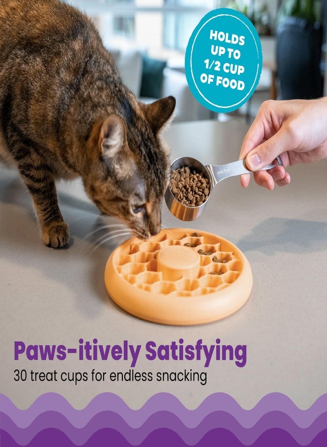 Catstages Cat Slow Feeder Bowl for Indoor Cats, Stimulating Treat Puzzle Toy, Dry or Wet Food, 1/2 Cup Capacity, One Size, Orange - Image 3