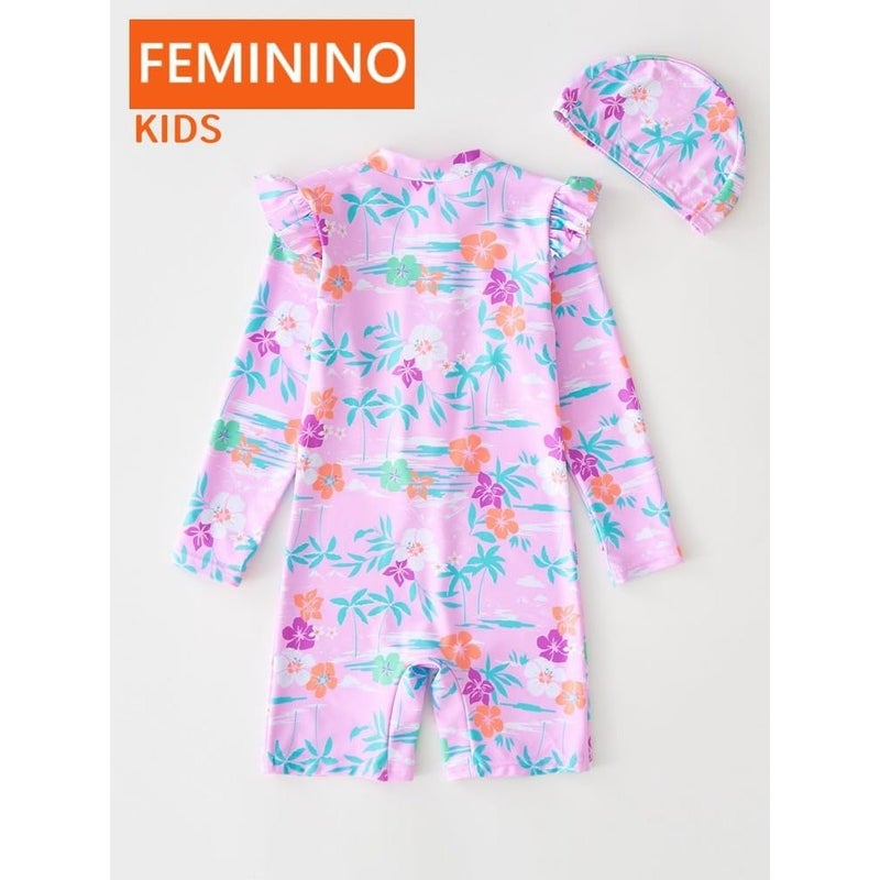 Swimsuit for Girls One Pcs with Cap - Image 2