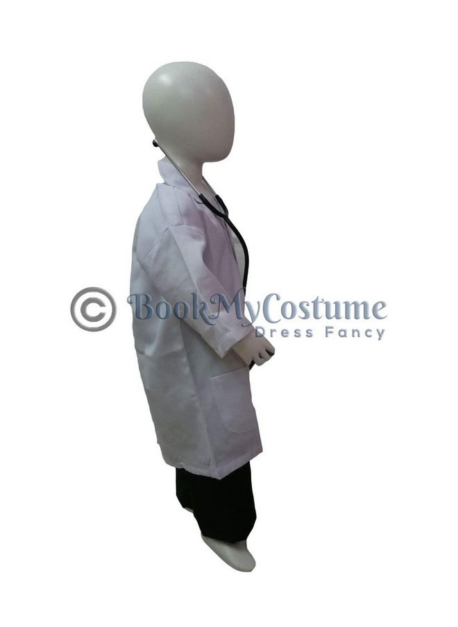 BookMyCostume BookMyCostume Doctor Physician White Coat with Stethoscope Medical Professional Community Helper Kids Fancy Dress Costume 5-6 years  - Image 2
