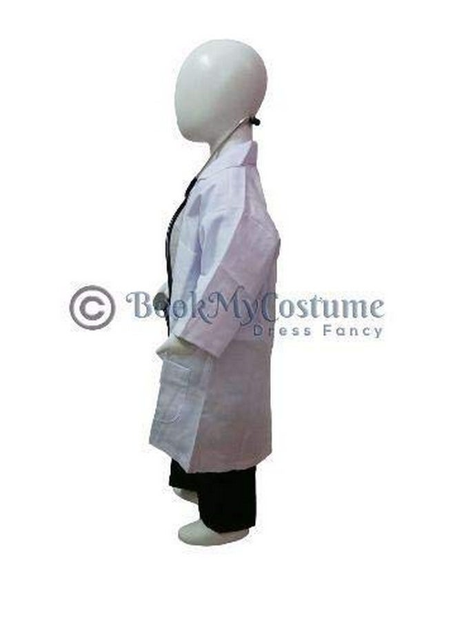 BookMyCostume BookMyCostume Doctor Physician White Coat with Stethoscope Medical Professional Community Helper Kids Fancy Dress Costume 5-6 years  - Image 3