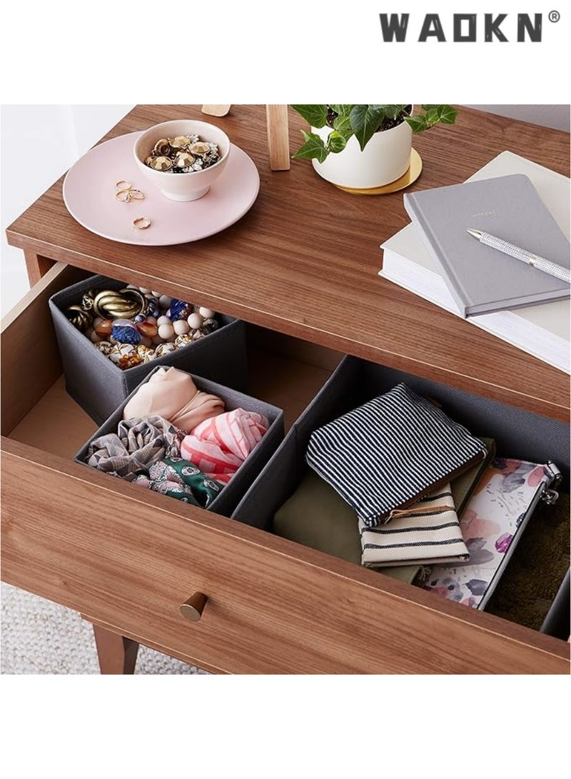 WAOKN 6-Piece Expanded Drawer Organizer Set: Versatile Foldable Closet Solution with Underwear Baskets & Cubes for Maximum Clothing Storage & Organization  - Image 3