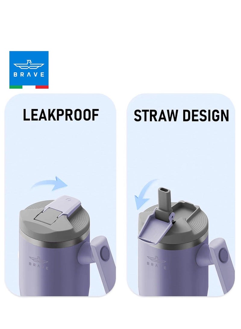Brave 950ml Insulated Stainless Steel Travel Mug 180° Rotating Handle – Hot or Cold Drinks - Image 4