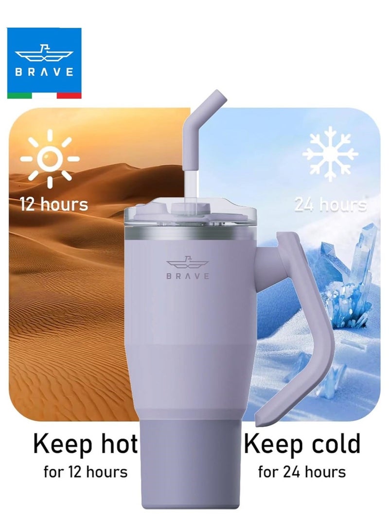 Brave 950ml Insulated Stainless Steel Travel Mug 180° Rotating Handle – Hot or Cold Drinks - Image 3