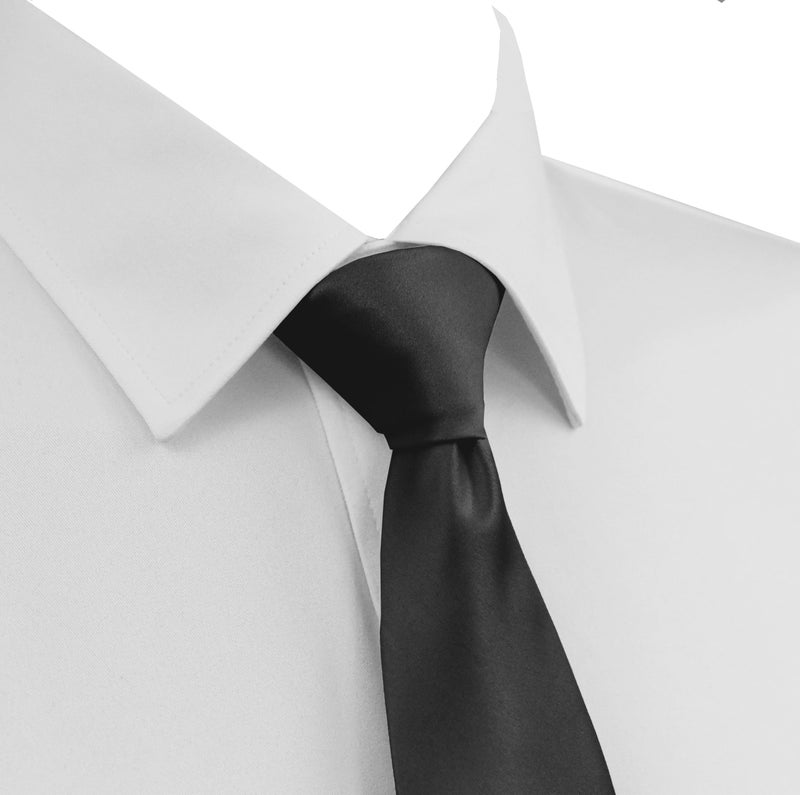 trilece Ties for Men - Mens Black Tie - Men's Solid Color Ties - Formal Neckties for Men - Neck Tie for Man (Black) - Image 2