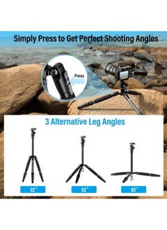 sirui Compact Traveler 5C Tripod 54.3 inches Lightweight Carbon Fiber Travel Tripod for Camera with 360° Panorama Ball Head for Arca Swiss Quick Release Plate, Max Load 8.8lbs  - Image 4