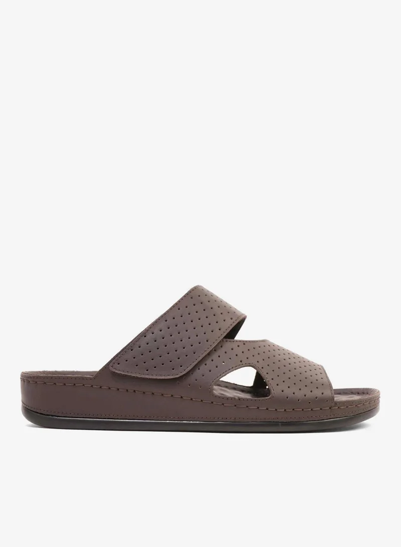 Comfort Plus Comfort Plus Men's Al Waha Textured Slip-On Arabic Sandals Brown