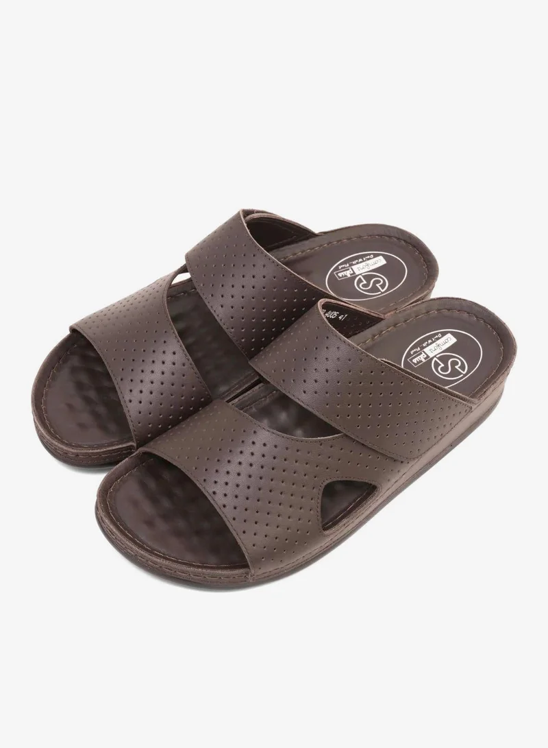 Comfort Plus  Comfort Plus Men's Al Waha Textured Slip-On Arabic Sandals Brown for Men | Best Price UAE