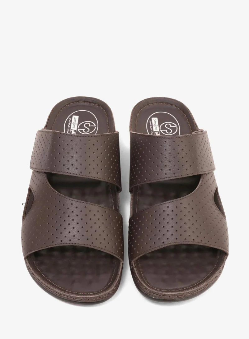 Comfort Plus  Comfort Plus Men's Al Waha Textured Slip-On Arabic Sandals Brown for Men | Best Price UAE