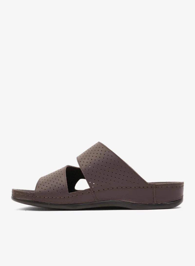 Comfort Plus  Comfort Plus Men's Al Waha Textured Slip-On Arabic Sandals Brown for Men | Best Price UAE