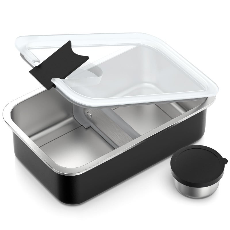 Bakpoco Stainless Steel Bento Lunch Box for Adult, 42oz Leak-Proof Lunch Box Containers, Microwave-Safe, with Adjustable Divider, Convenient Metal Lunchbox for Work, Travel - Image 1