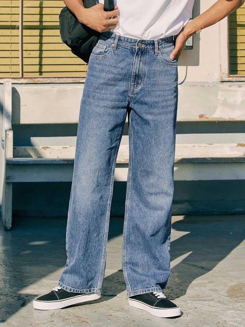 KOTTY Men's Solid Blue Horizon Button Loose Fit Jeans (Blue,XS)-KOTTYMENSJEANS61XS - Image 5