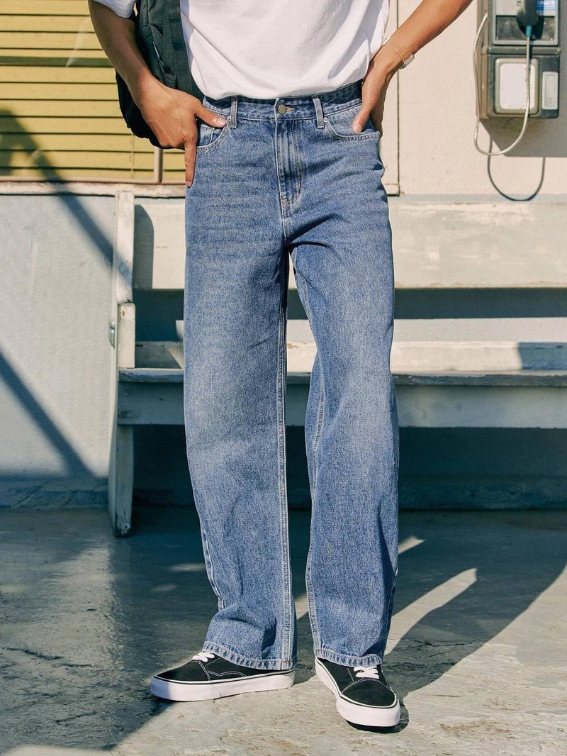 KOTTY Men's Solid Blue Horizon Button Loose Fit Jeans (Blue,XS)-KOTTYMENSJEANS61XS - Image 3