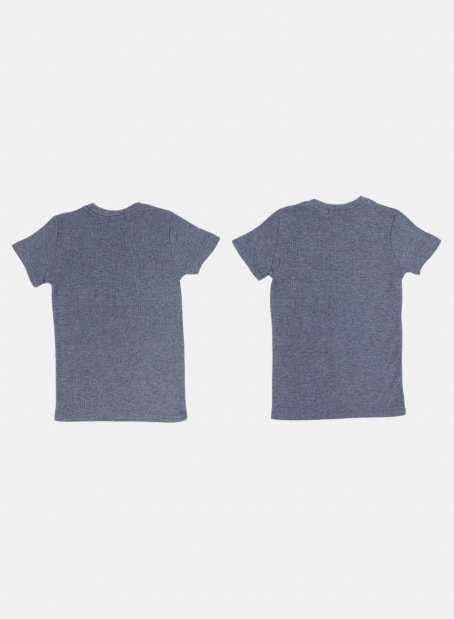Our kids Pack of 2 – Kids Unisex Short-Sleeved Thermal Top Grey - Image 2