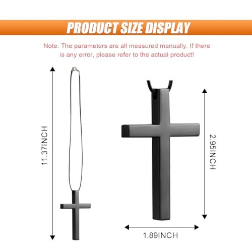 KITUREK Cross Hanging Ornaments for Rear View Mirror - Metal Car Charm, Auto Ornament, Cross Pendant Decoration for Truck, Home Decor (Black) - Image 2