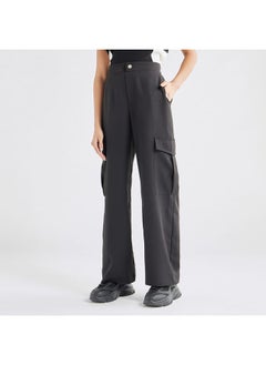 FAV Solid Relaxed Fit Pants with Pockets  - Image 1