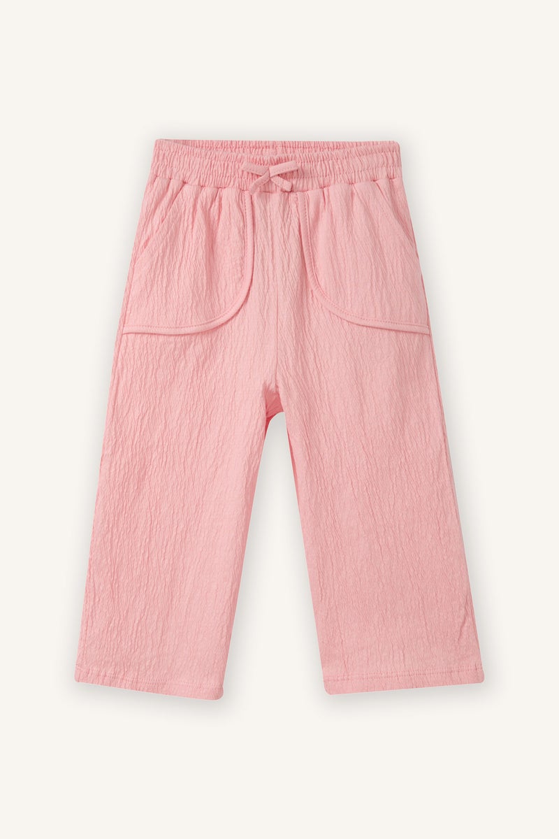 DeFacto Pink BabyGirl Wide Leg High Waist Trousers Casual - Image 1