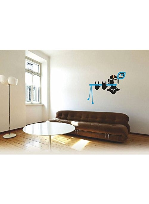Decals Design Decals Design 'Modern Art God Krishna with Flute and Peacock Feather' Wall Sticker (PVC Vinyl, 70 cm x 25 cm)  - Image 4
