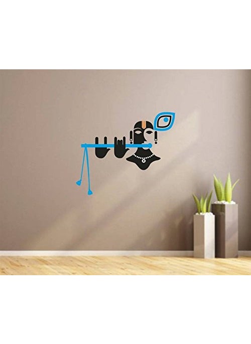 Decals Design Decals Design 'Modern Art God Krishna with Flute and Peacock Feather' Wall Sticker (PVC Vinyl, 70 cm x 25 cm)  - Image 3