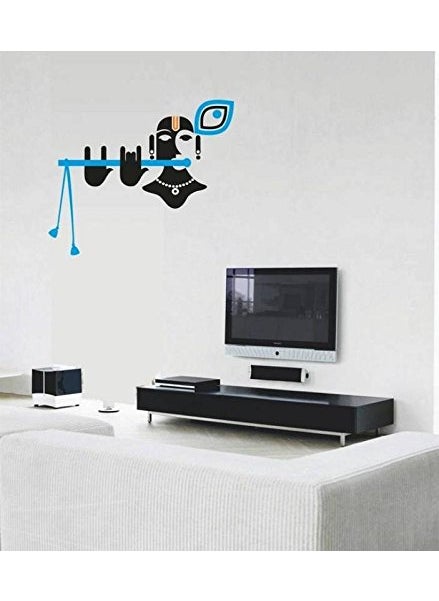 Decals Design Decals Design 'Modern Art God Krishna with Flute and Peacock Feather' Wall Sticker (PVC Vinyl, 70 cm x 25 cm)  - Image 2