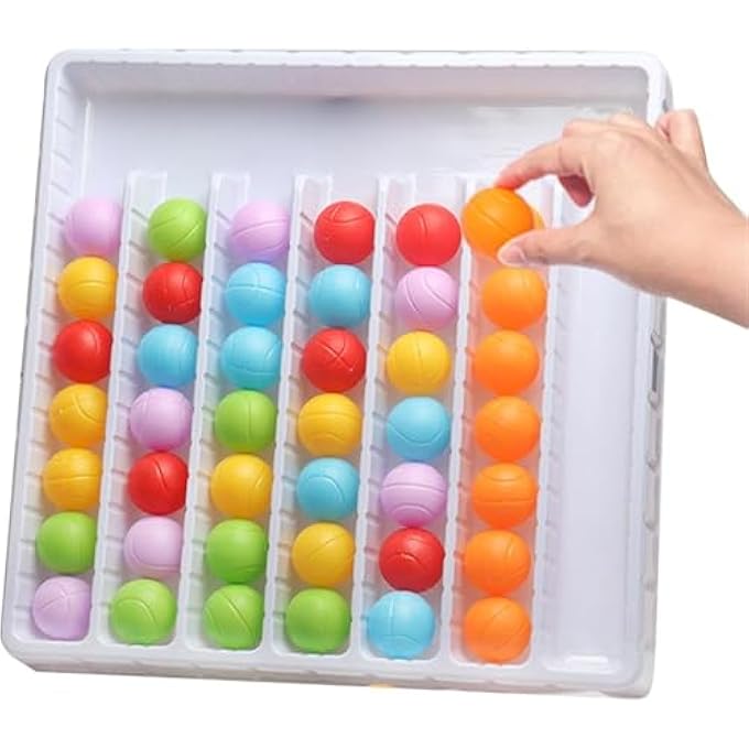 RAINBOW BALLS GAME - COLOR MATCH SENSORY TOY FOR KIDS & ADULTS, INTERACTIVE SORTING GAME - Image 2