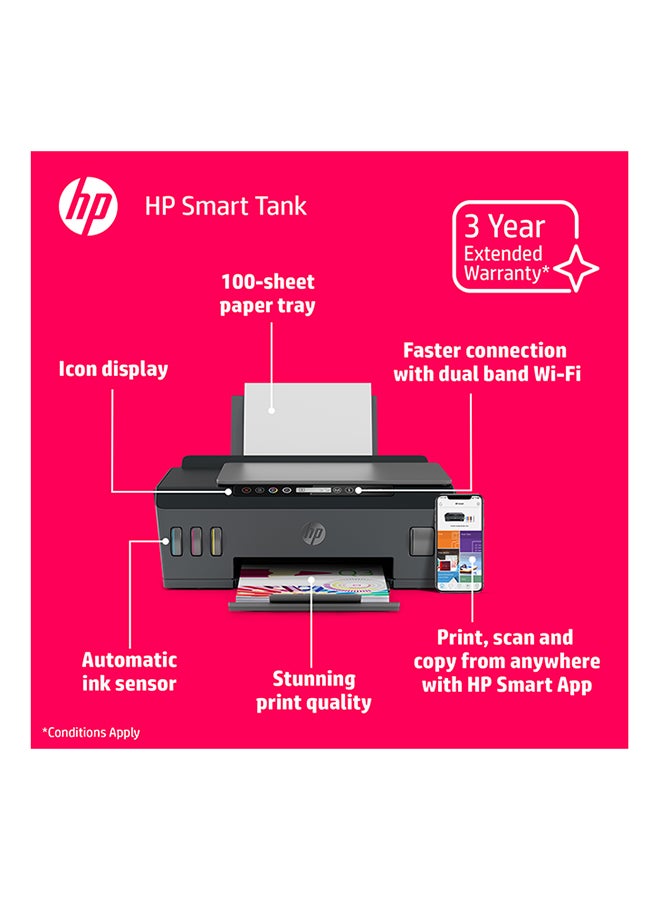 HP طابعة سمارت تانك 519 لاسلكية من إتش بي بتصميم الكل في واحد، مزودة بوظائف الطباعة، والمسح الضوئي، والنسخ ويمكنها طباعة ما يصل إلى 18000 صفحة باللون الأسود أو 8000 صفحة بالألوان - بلون أحمر/أبيض طراز [3YW73A] أبيض/أسود/أحمر - Image 4