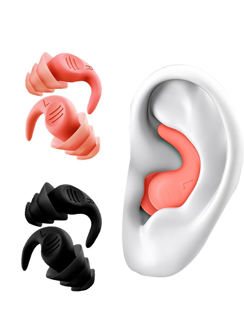 Soundproof Earplugs, Ear Plugs for Sleeping, Reusable Silent Anti-Noise Dormitory Nap, with 40dB Highest NRR Airplanes Swimming Concerts Travel (2 Pairs)