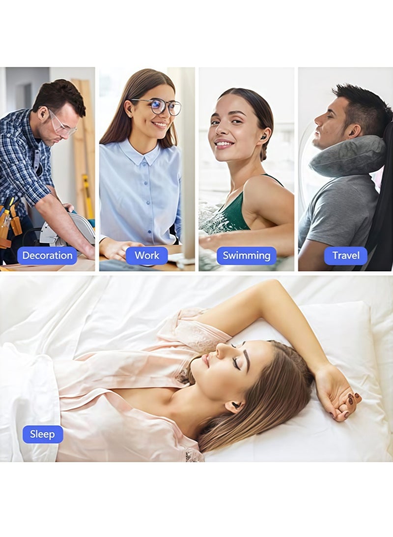 Soundproof Earplugs, Ear Plugs for Sleeping, Reusable Silent Anti-Noise Dormitory Nap, with 40dB Highest NRR Airplanes Swimming Concerts Travel (2 Pairs)