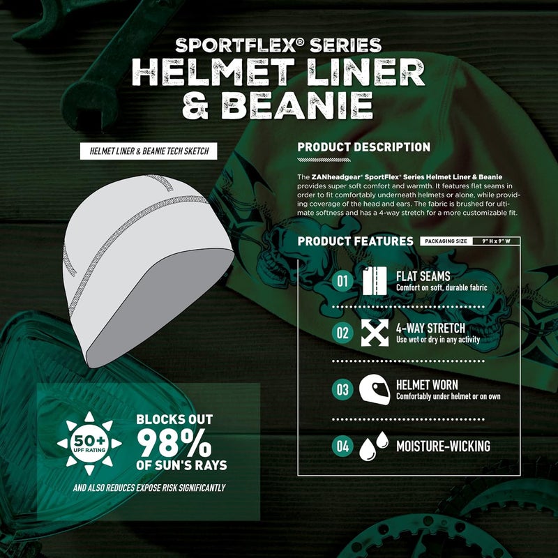 Zan Headgear ® Helmet Liner Beanie SportFlex® Series - Image 2