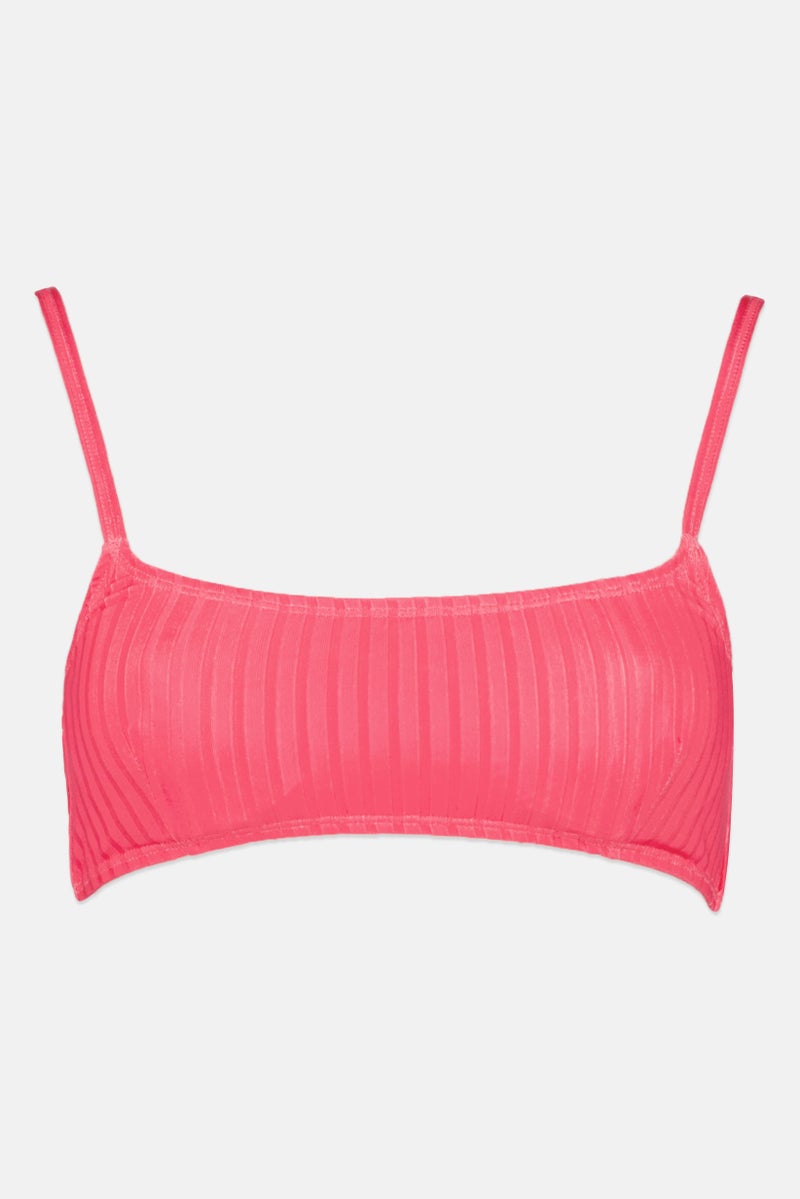 Misfit Women Textured Non Padded Underwired Bikini Top, Dark Pink  - Image 1