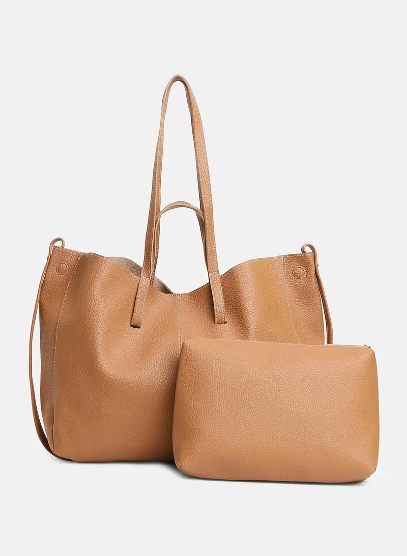 Haute Sauce Solid Zip Lock Regular Vegan Leather Hand Bag For Women